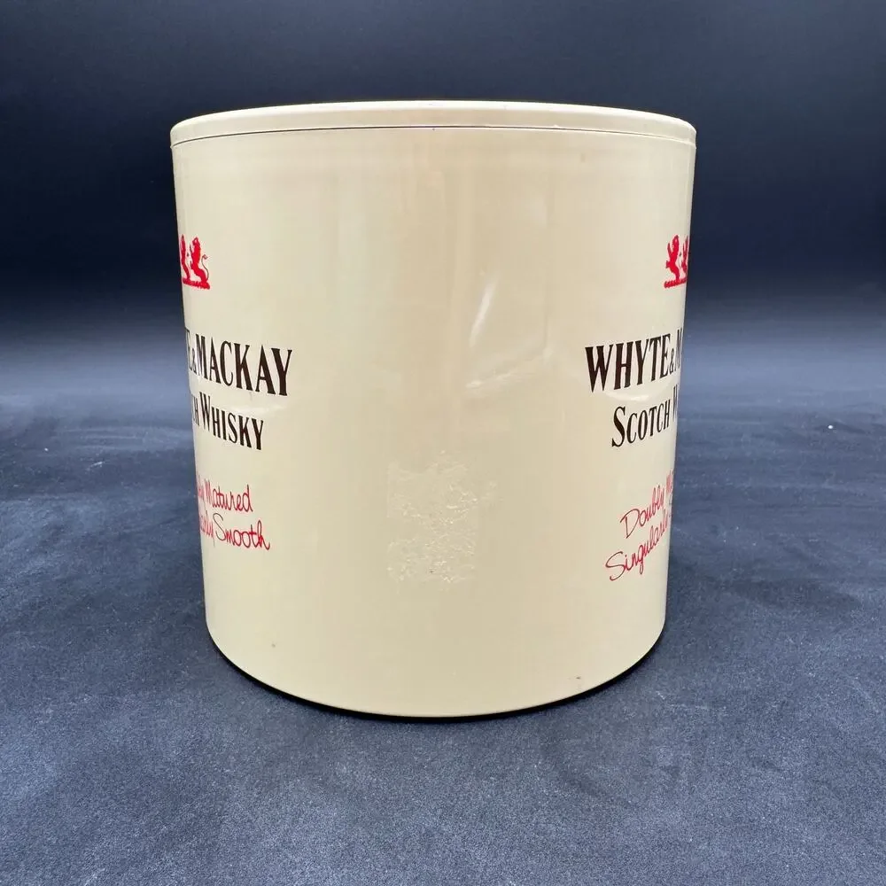 Vintage Ice Bucket, Whyte & Mackay Scotch Whisky, Mid Century Modern 7.25